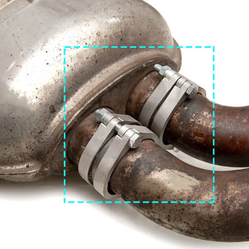 Exhaust Flange Muffler Back Box Rusted Flange Clamp Repair for BMW E46 M3