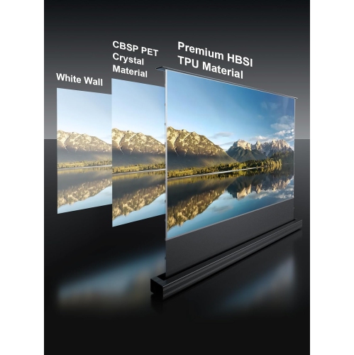 AWOL VISION 120" Motorized ALR Floor Rising Projector Screen for UST Projector, Floor Stand Screen for Home Theater, 4K/8K Ultra HD, Active 3D, 95%