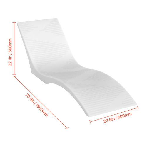 VEVOR In-Pool Lounge Chairs, Set of 2 Chaise Lounger, Inside Pool Lounge Chairs for up to 5" Water Depths, Fixed in Pools & Floating on Water,