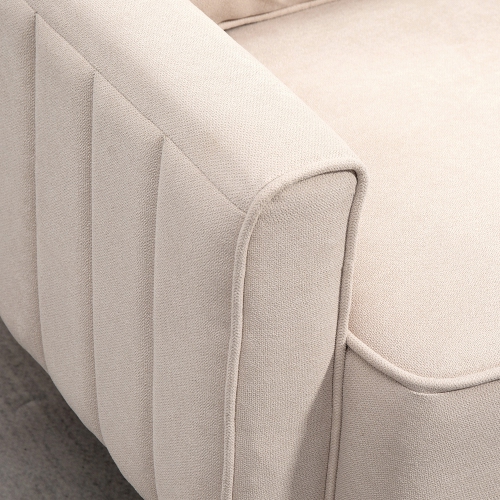 HOMCOM Loveseat Sofa, Modern Linen Fabric 2 Seater Sofa Couch with Thick Padded Seat & Backrest, Upholstered Small Couch for Living Room, Home