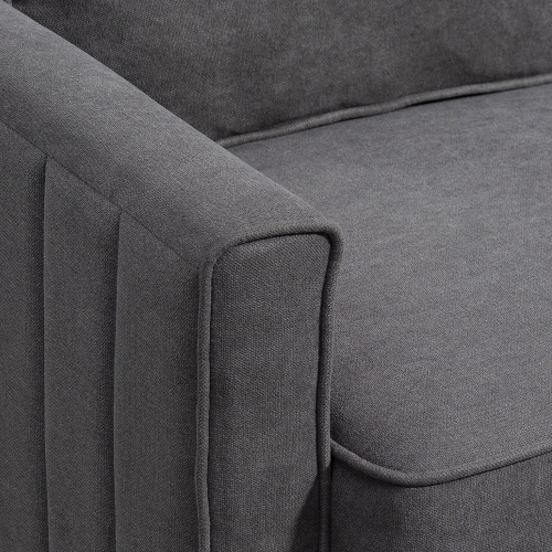 HOMCOM – Causeuse, canapé 2 places moderne en lin avec siège et dossier rembourrés épais, petit canapé rembourré pour le salon, le bureau à domicile,