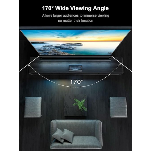 AWOL Vision – Écran de projection ALR motorisé de 100 po à très courte distance de projection ALR-F210C, 4K/8K 3D