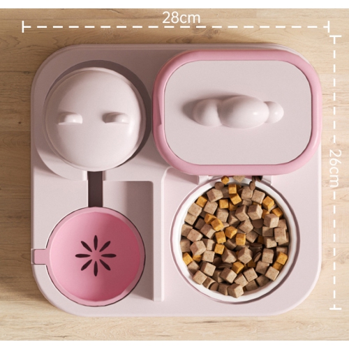 Cat drinking fountain, cute environmentally friendly automatic feeder, universal double bowl kettle food bowl for cats and dogs to prevent tipping,