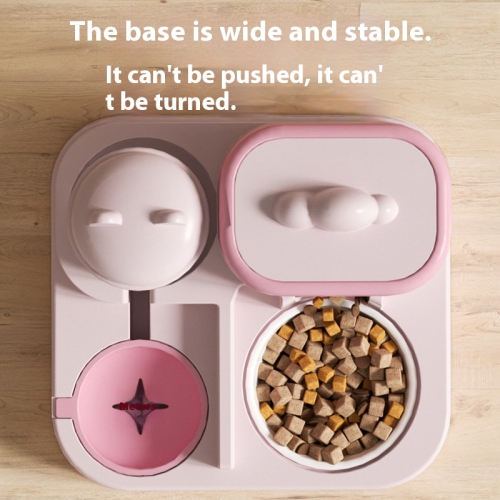 Cat drinking fountain, cute environmentally friendly automatic feeder, universal double bowl kettle food bowl for cats and dogs to prevent tipping