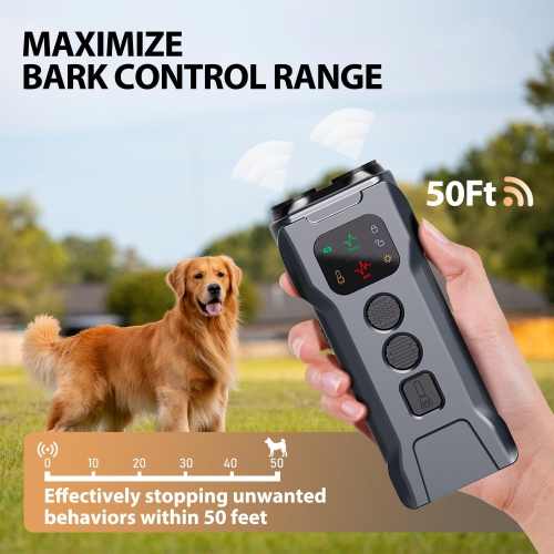 Ultrasonic Dog Barking Stopper - Dog Barking Stopper, Barking Stopper, Barking Training Aid, High Frequency Strobe LED Flashlight and HD Display