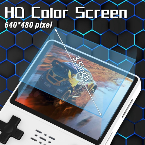 【30000 in 1 R40S PRO Handheld Game Console 3.5 Inch IPS Screen Mini Retro Game Console 3800mAh Portable Pocket Arcade 12+ Mainstream Emulator White