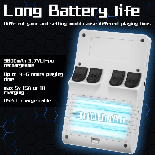 【30000 in 1 R40S PRO Handheld Game Console 3.5 Inch IPS Screen Mini Retro Game Console 3800mAh Portable Pocket Arcade 12+ Mainstream Emulator White