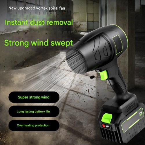 Cordless leaf blower, lightweight handheld turbojet blower, stepless speed adjustment, with 21V battery and charger, storm machine 5 pieces 2