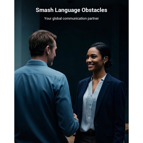 écouteurs de traduction, prise en charge de 137 langues ​​Traduction en ligne, appels clairs HD, Bluetooth 5,4 stéréo bilatéral portable, boîte de