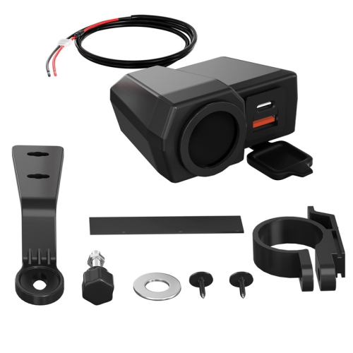 Chargeur de moto un à trois, affichage numérique de la tension et de la température Double chargeur de téléphone mobile USB, chargeur pour l'auto PD