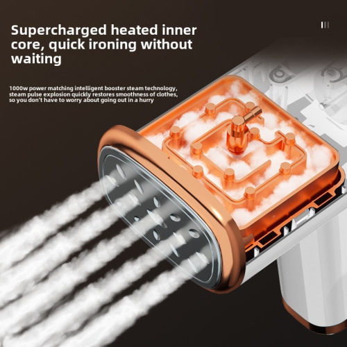 Dormitory portable artifact electric iron, home handheld small hanging clothes steam ironing machine, travel home appliance - white