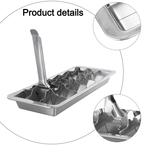 Food Grade Stainless Steel Ice Cube Tray,Easy Release and Multi-Functional Use,with Gloves for Freeze Protection(18 Cubes)