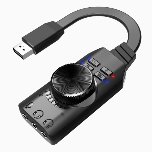 USB Sound Card Virtual 7.1 Surround Sound USB External Sound Card Adapter With PUBG Sound Effects For PC/Mac/Gaming Headset