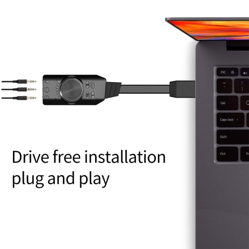 USB Sound Card Virtual 7.1 Surround Sound USB External Sound Card Adapter With PUBG Sound Effects For PC/Mac/Gaming Headset