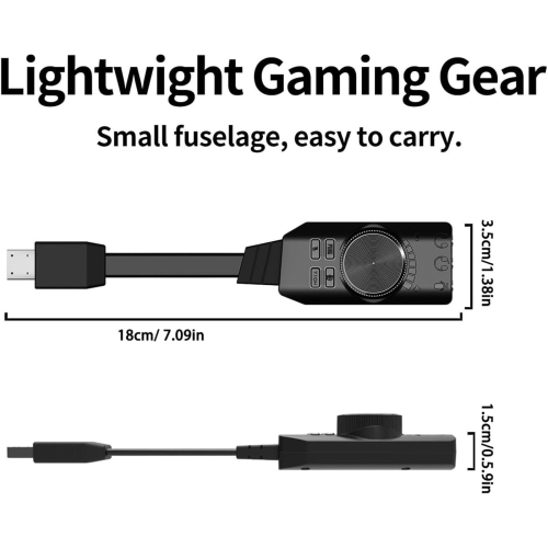 USB Sound Card Virtual 7.1 Surround Sound USB External Sound Card Adapter With PUBG Sound Effects For PC/Mac/Gaming Headset