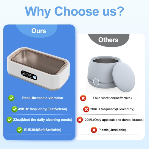 Nettoyeur à bijoux ultrasonique, 3 modes avec minuterie numérique pour nettoyer les bijoux, les verres, les anneaux et les bracelets de montre