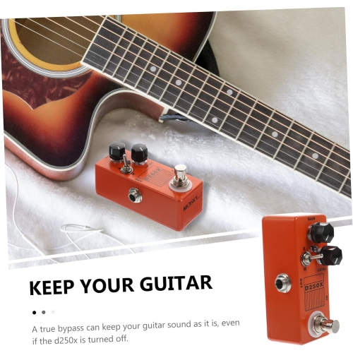 Pédale d'effets de distorsion à deux modes D250X | Réglage dynamique du gain | Conception de dérivation véritable | Boîtier portatif entièrement en