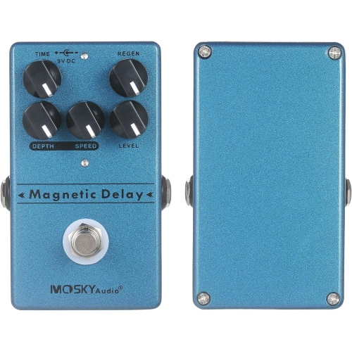 Effets de retard de guitare | Ajustable 40-600 ms | Réglage de profondeur de modulation | Simulation de bande | Caisse entièrement en métal
