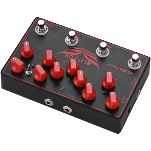 4-in-1 professional guitar effects pedal | Delay + Chorus + Overdrive + FX Loop | Dual-mode overdrive | Metal body