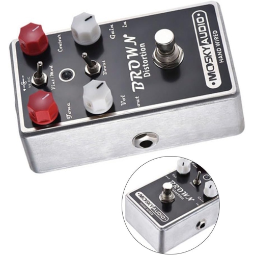 Pédale d'effets de guitare à gain double mode | Commutation de tonalité rétro/moderne | Commande de précision à quatre boutons | Caisse entièrement