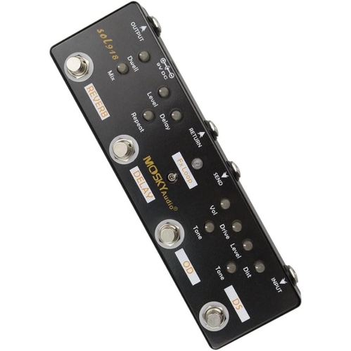 Pédale de guitare professionnelle à effets multiples cinq-en-un|Distortion+Overdrive+Delay+Reverb+FX Loop|Solution de chaîne complète