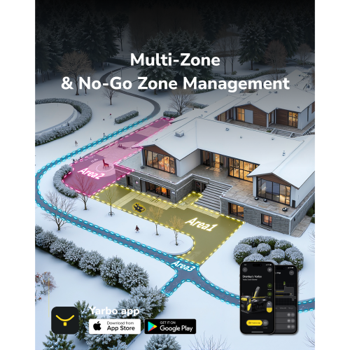 YARBO Robot Lawn Mower and Snow Blower with Modular Design, AI Multi-Zone Mapping & AI Vision & RTK for Navigation