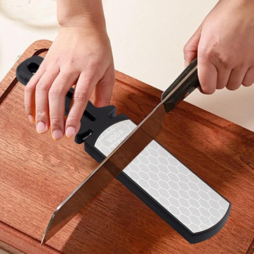 Outil d'affûtage double face Whetstone, affûteur rapide, affûteur domestique multifonction suspendu pour couteau de cuisine - noir