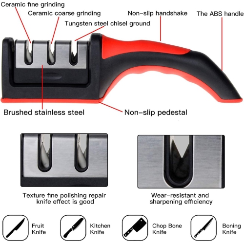 Affûteur de couteaux domestique multifonction, couteau rapide et ciseaux, pierre d'affûtage, affûteur en acier inoxydable au tungstène, outil de
