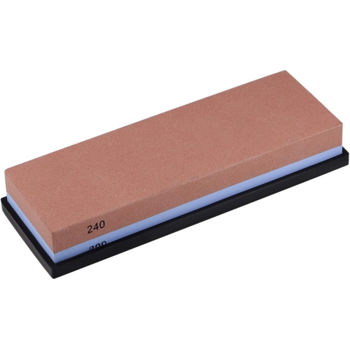 Pierre à aiguiser double face Pierre à aiguiser 240/800 Gris adapté aux ciseaux, rasoirs et outils à découper
