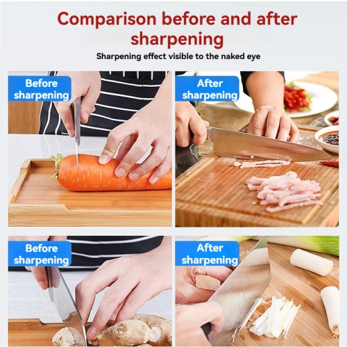 Accessoires d'ustensiles de cuisine : aiguiseur de couteaux rapide manuel, accessoires de cuisine multifonctions, affûteur de couteaux - noir