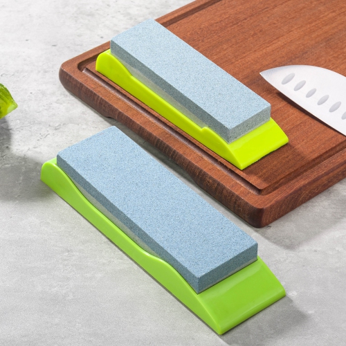 Pierre d'affûtage multifonctionnelle à double face pour la maison, pierre d'affûtage brun corundum – grand, vert
