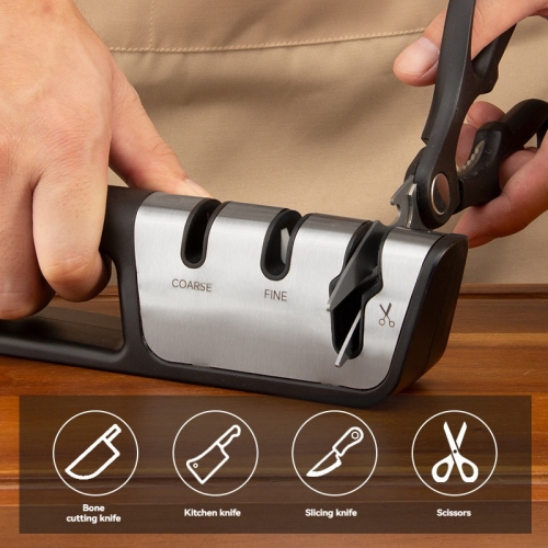Affûteur de couteaux portatif Affûteur de couteaux multifonction à trois étapes Affûteur de couteaux à lame rapide domestique personnalisé