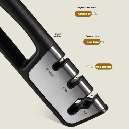 Affûteur de couteaux portatif Affûteur de couteaux multifonction à trois étapes Affûteur de couteaux à lame rapide domestique personnalisé