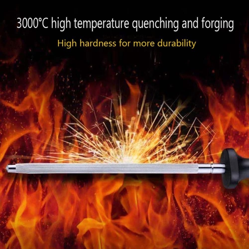 Tige d'affûtage des couteaux 8&nbsp;po en acier Affûteur Couteau Tringle en acier avec poignée protectrice