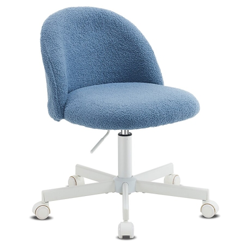 Karl Home 21.9 Inch Task Chair Office Desk Chair Make Up Chair With Wheels Blue