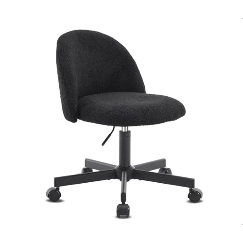 Karl Home 21.9 Inch Task Chair Office Desk Chair Make Up Chair With Wheels Black