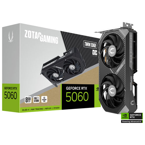 ZOTAC Gaming GeForce RTX 5060 Twin Edge OC 8GB GDDR7 Video Card