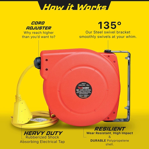 ReelWorks Extension Cord Reel Retractable