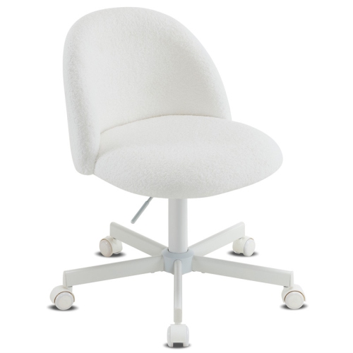 Karl Home 21.9 Inch Task Chair Office Desk Chair Make Up Chair With Wheels White