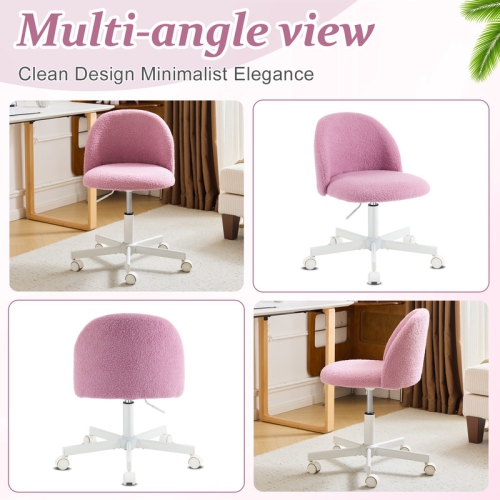 Karl Home 21.9 Inch Task Chair Office Desk Chair Make Up Chair With Wheels Taro Purple