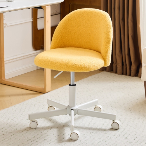 Karl Home 21.9 Inch Task Chair Office Desk Chair Make Up Chair With Wheels Goose yellow