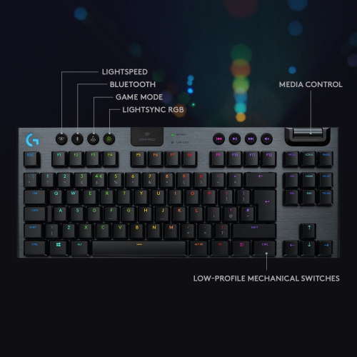 Logitech G915 LIGHTSPEED TKL Wireless Mechanical GL Tactile Switch Gaming Keyboard with RGB Backlighting - Black