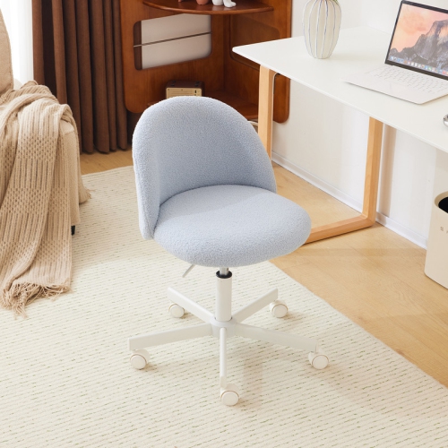 Karl Home 21.9 Inch Task Chair Office Desk Chair Make Up Chair With Wheels Light blue