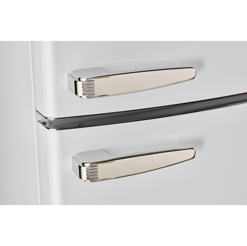 11&nbsp;pi³ rétro classique pour électroménagers uniques Réfrigérateur à congélateur supérieur – Blanc guimauve