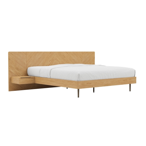 Valencia Ava Wood Platform King Bed, White Oak