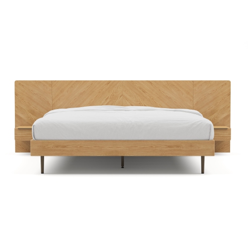 Valencia Ava Wood Platform King Bed, White Oak