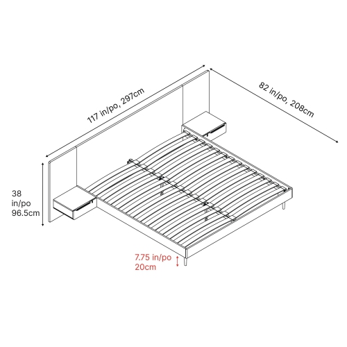 Valencia Ava Wood Platform King Bed, White Oak