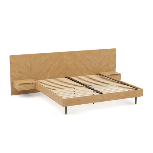 Valencia Ava Wood Platform Queen Bed, White Oak