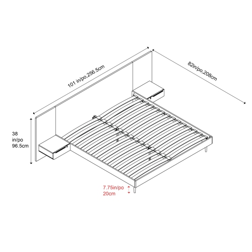 Valencia Ava Wood Platform Queen Bed, White Oak