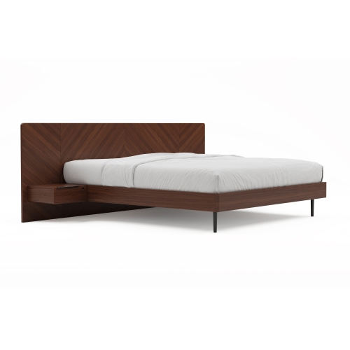 Valencia Ava Wood Platform Queen Bed, Walnut Stain